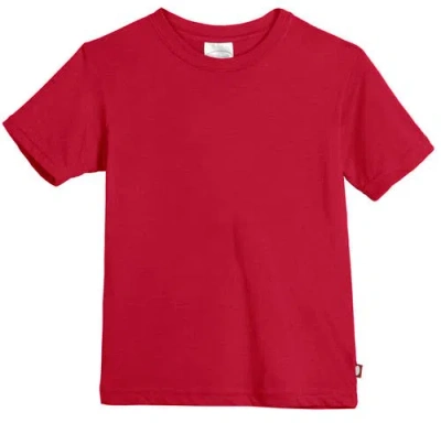 City Threads Boys Organic Cotton Soft Jersey Short Sleeve Crew Tee In Red