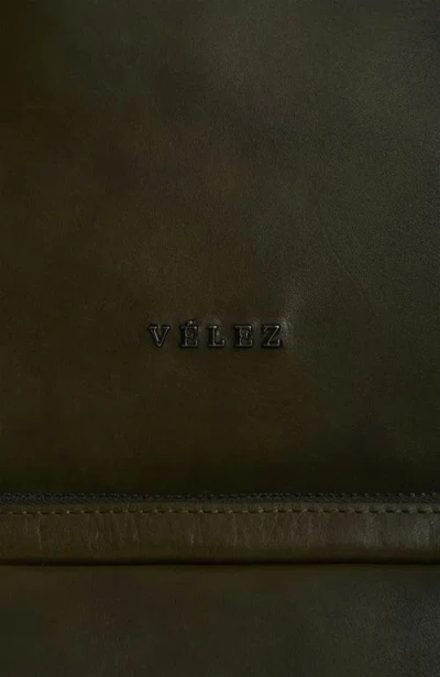 Velez Smooth Leather Backpack With Vintage Effect In Green