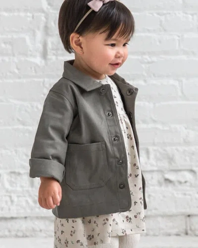 Kendi Denver Twill Chore Jacket In Green