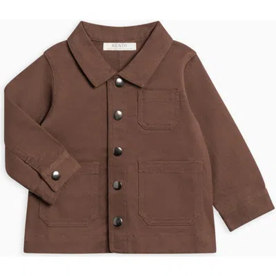 Kendi Denver Twill Chore Jacket In Brown