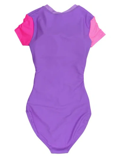 Rufflebutts Quarter Zip Short Sleeve One Piece Rash Guard Swimsuit In Red