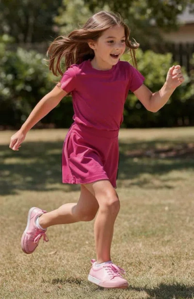 Mightly Organic Cotton Girls Pocket Skorts In Pink