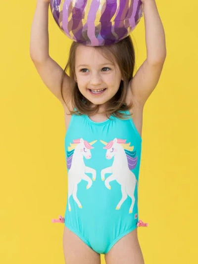 Rufflebutts Upf50 Sun Protected Cross-back One Piece In Blue