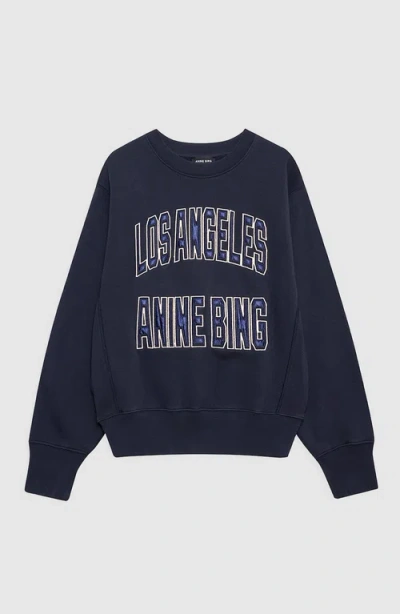 Anine Bing Harry Shrunken La Sweatshirt In Black