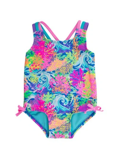 Rufflebutts Girls Upf50+ Sun Protected Cross-back One Piece In Multi