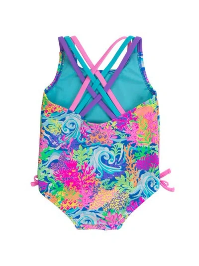 Rufflebutts Girls Upf50+ Sun Protected Cross-back One Piece In Multi