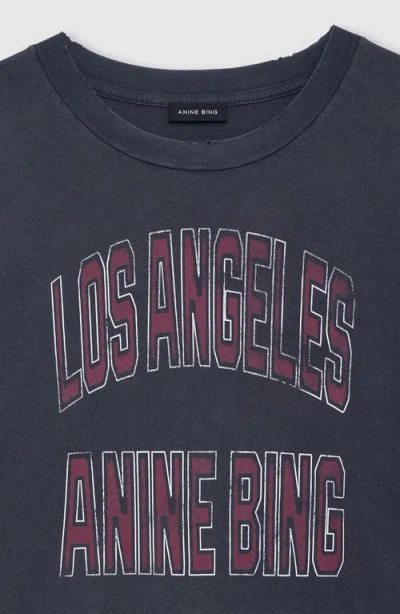 Anine Bing Black Washed Cropped Johnny T-shirt Women In Gray