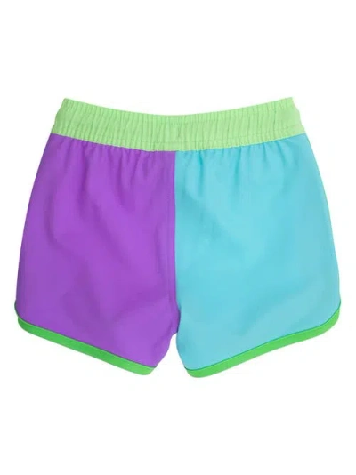 Ruggedbutts Upf50+ Sun Protected Stretch Dolphin Hem Swim Trunks In Pattern