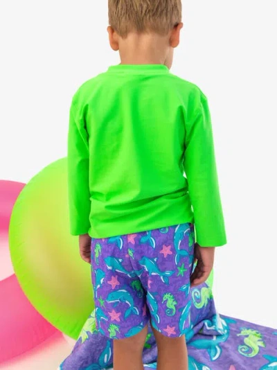 Ruggedbutts Upf50+ Sun Protected Stretch Swim Trunks In Animal Print