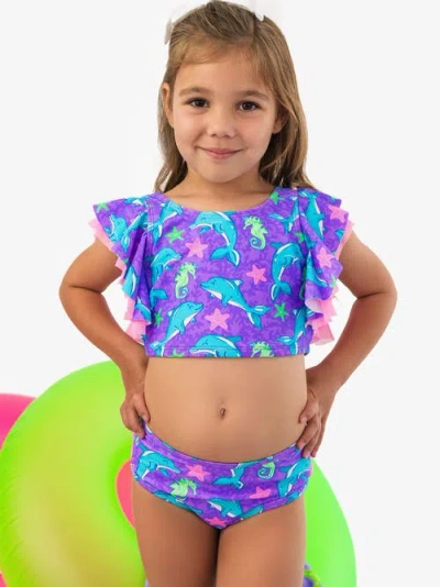 Rufflebutts Baby Girls Upf50+ Butterfly Tankini In Multi
