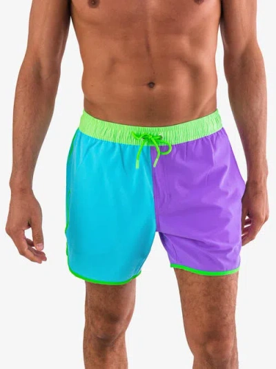 Ruggedbutts Stretch Dolphin Hem Swim Trunks In Multi