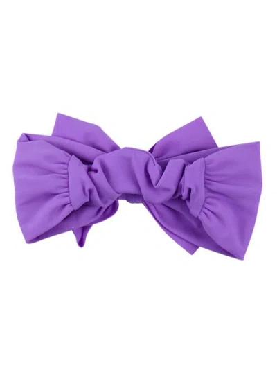 Rufflebutts Girls Upf50+ Swim Bow Headband In Purple
