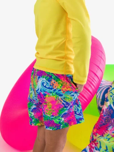 Ruggedbutts Upf50+ Sun Protected Stretch Swim Trunks In Multi