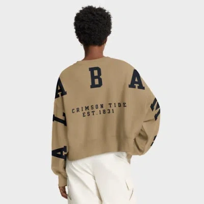 Nike Tan Alabama Crimson Tide Oversized Phoenix 2-hit Pullover Sweatshirt In Brown