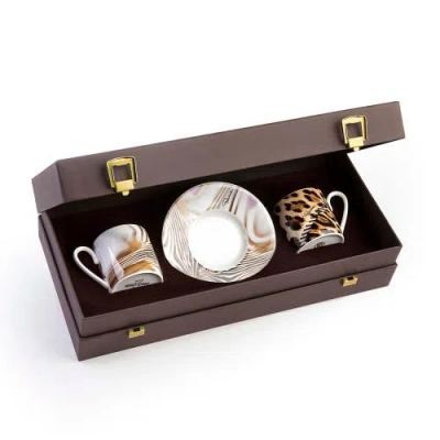 Cavalli Coffee Cup & Saucer With Luxury Box In Multi