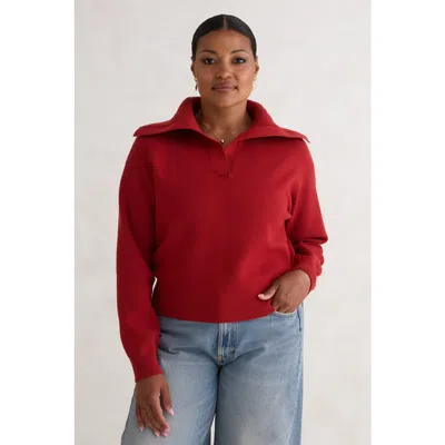 Kada The Wide Collar Sweater In Red