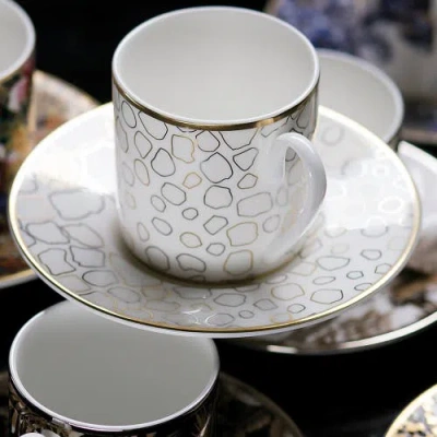 Cavalli Coffee Cup & Saucer With Luxury Box In White