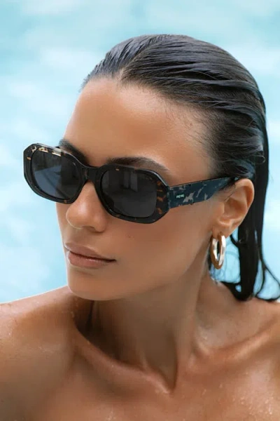 Freyrs Eyewear Onyx Rectangular Sunglasses In Brown