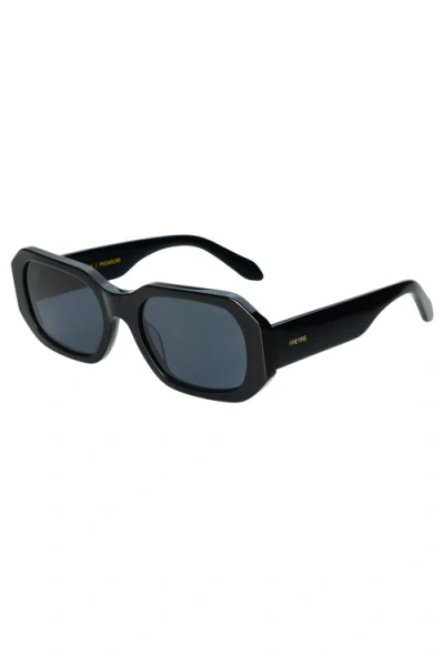 Freyrs Eyewear Onyx Rectangular Sunglasses In Black