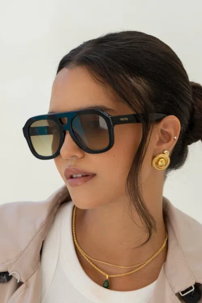 Freyrs Eyewear Voyager Oversized Aviator Sunglasses In Gray