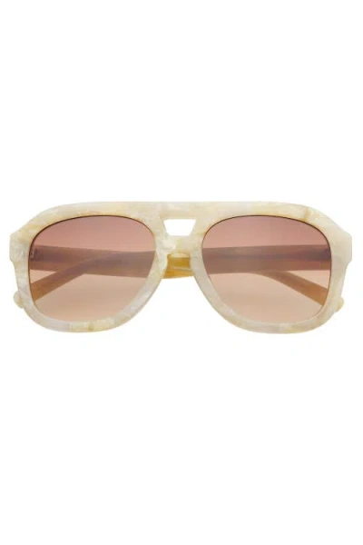 Freyrs Eyewear Voyager Oversized Aviator Sunglasses In Neutral