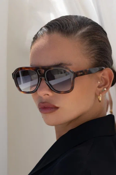Freyrs Eyewear Voyager Oversized Aviator Sunglasses In Brown