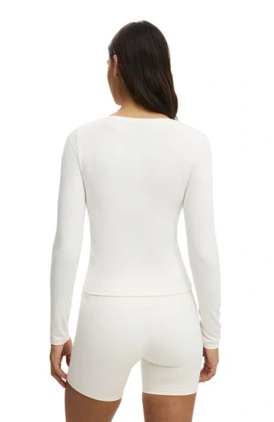 Cotton On Body Active Ultra Soft Plunge Front Long Sleeve In White