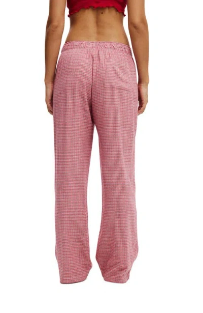 Cotton On Body Flannel Wide Leg Pant In Pink