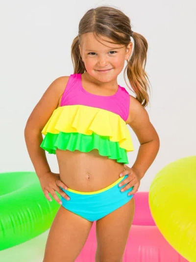 Rufflebutts Baby Girls Flounce Bikini In Animal Print