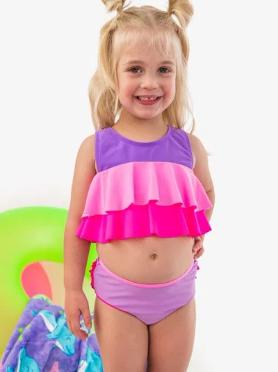 Rufflebutts Baby Girls Flounce Bikini In Multi