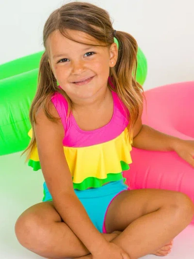 Rufflebutts Baby Girls Flounce Bikini In Animal Print