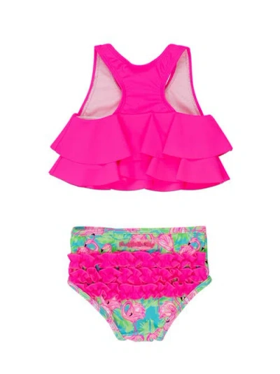 Rufflebutts Baby Girls Flounce Bikini In Animal Print