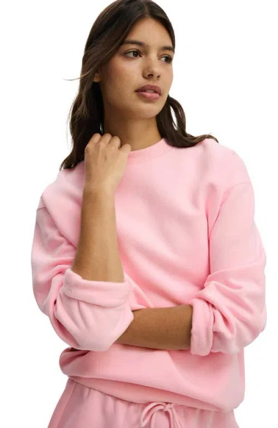 Cotton On Body Active Plush Crew Sweatshirt In Pink