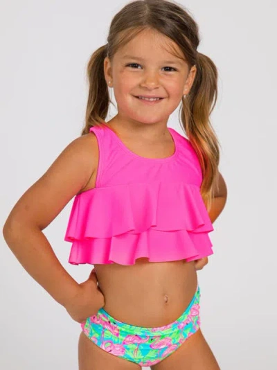 Rufflebutts Baby Girls Flounce Bikini In Animal Print