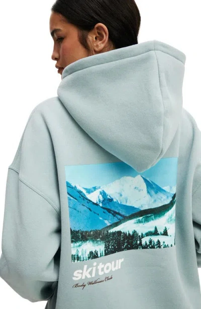Cotton On Body Active Plush Premium Graphic Hoodie In Blue