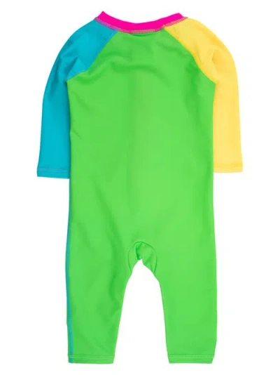 Ruggedbutts Upf50+ Sun Protected Full Length Long Sleeve Rash Guard One Piece Swimsuit In Animal Print