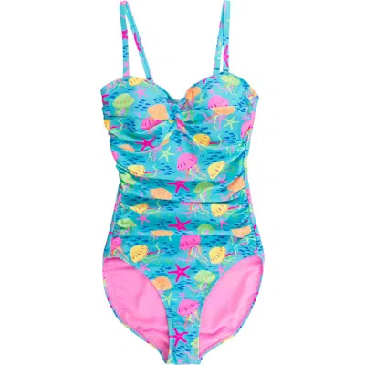 Rufflebutts Convertible Bandeau One Piece Swimsuit In Multi