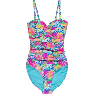Rufflebutts Convertible Bandeau One Piece Swimsuit In Multi