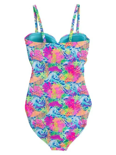 Rufflebutts Convertible Bandeau One Piece Swimsuit In Multi