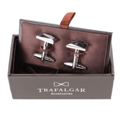 Trafalgar Reginal Rectangular Dapper Stone Cufflinks In Silver