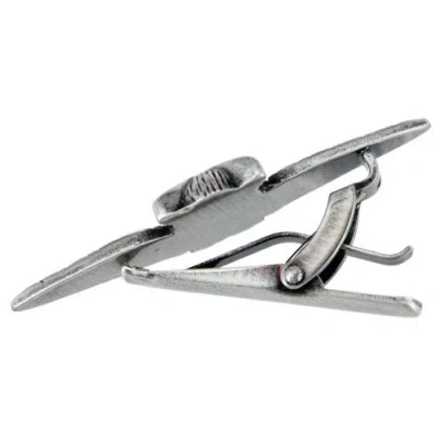 Trafalgar Majestic Owl Antique Silver Tie Bar In Silver