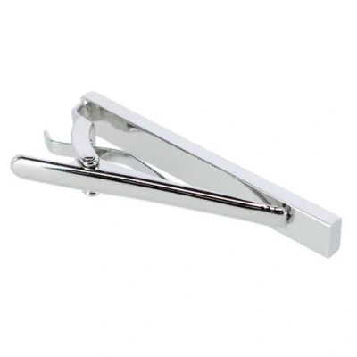 Trafalgar Mother Of Pearl Stately Silver Tie Bar In Silver