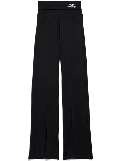 Balenciaga Foldover Leggings In Black
