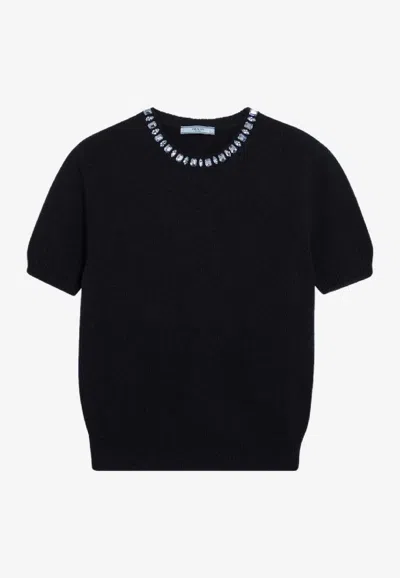 Prada Wool And Cashmere Knit Top In Multi