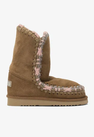 Mou Eskimo 24 Overstitching Snow Boots In Animal Print