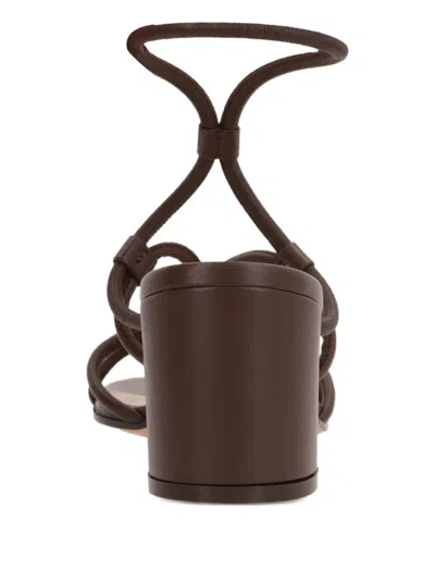 Gianvito Rossi Leather Heel Sandals In Brown