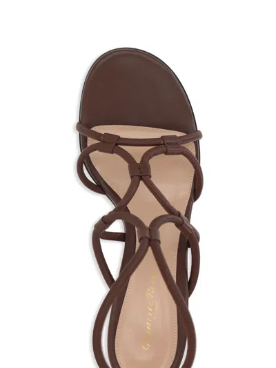 Gianvito Rossi Leather Heel Sandals In Brown