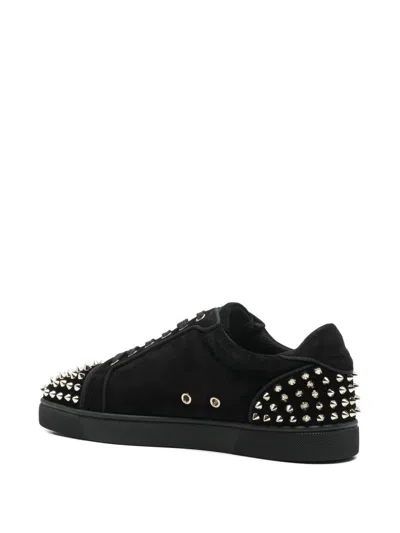 Christian Louboutin Seavaste 2 Leather Sneakers Eyelet Studs In Black