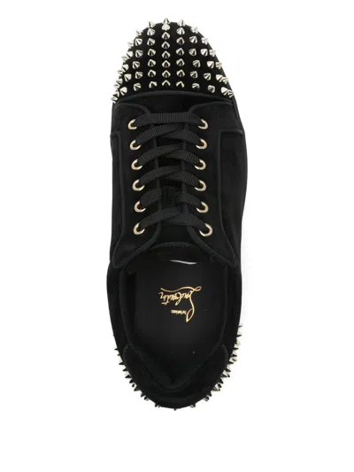 Christian Louboutin Seavaste 2 Leather Sneakers Eyelet Studs In Black