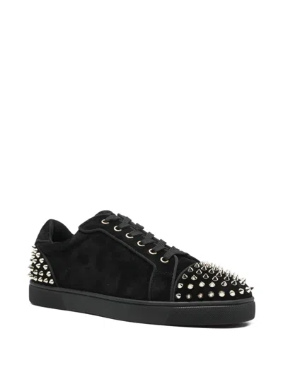 Christian Louboutin Seavaste 2 Leather Sneakers Eyelet Studs In Black